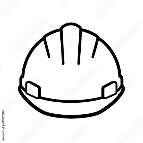 Construction Helmet Safety Gear Line Icon