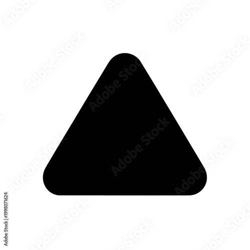 Triangle Icon with Rounded Corners Flat Design