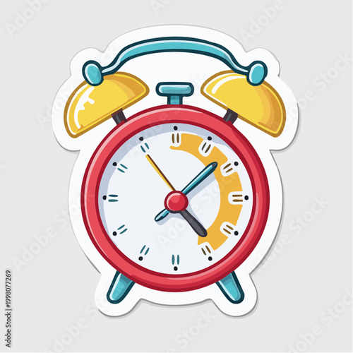 Cartoon Alarm Clock Sticker
