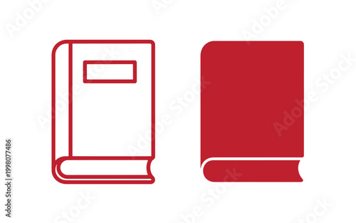 Free Download Red book on white background, two book simple two books outline - GFXLoad