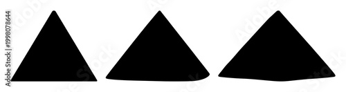 Pyramids set with black silhouette on white background featuring ancient, geometric, iconic with archaeology and mystique.