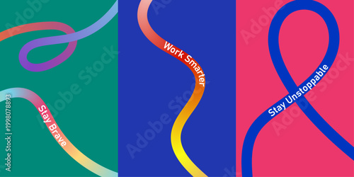 Vibrant abstract poster modern art design with colorful flowing lines and shapes