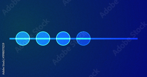 Bluish creative network timeline growth chart with circles blinking. Tech company sales projection connected trunk like nodes chart. Corporate diagram showing data flow from one branch to another.