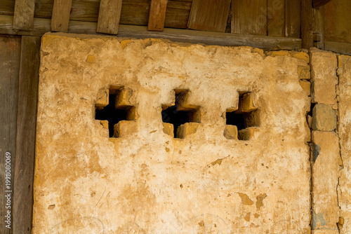 Konstfotografi Close-up of cross transom on old building in rural China
