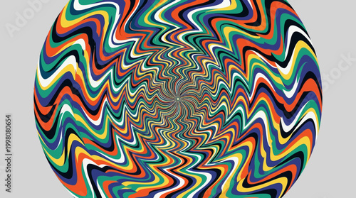 Vibrant colorful optical illusion pattern.