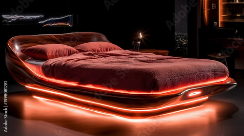 simple bed with natural lighting