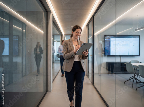 Modern Office Collaboration Hallway