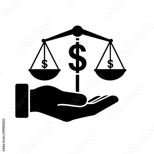 Hand Holding Scales of Justice Icon
