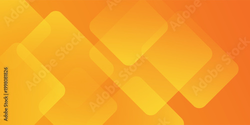 Abstract modern orange and yellow geometric overlapping rounded squares background