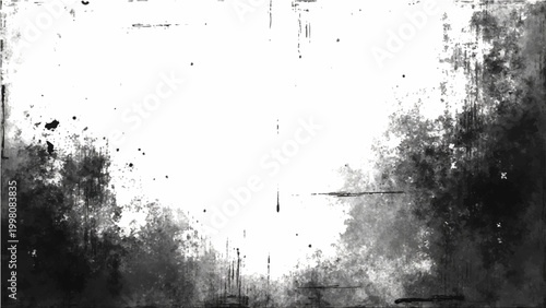 Abstract Vector grunge texture with ink splash and artistic pattern creating dark and light design.