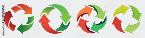 Circle arrows diagram infographic set. Circular arrows with 2-5 steps, options. Process chart, cycle diagram for business presentation, report, brochure. vector