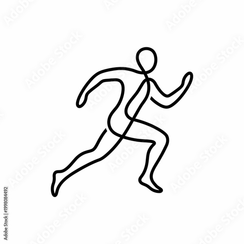 Continuous One Line Drawing of a Man Running - Minimalist Sports Vector Illustration of an Athlete in Motion