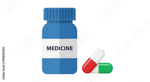 Medicine bottle, pills, pharmaceutical, healthcare icons