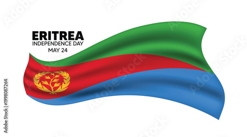 Photos Eritrea independence day poster with waving flag patriotic celebration design ve