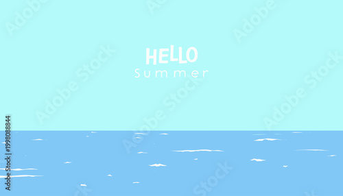 Bright and Calm Horizon of Ocean with Clear Blue Summer Sky and Gentle Waves Evoking Serenity and Warmth for a Relaxing and Refreshing Seasonal Getaway