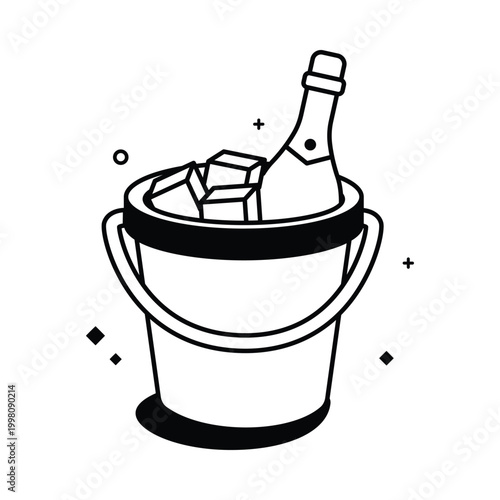 Ice Bucket Vector Fill outline Icons Eps 10 File