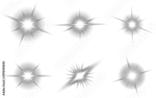 Light effect white glowing light. Solar flare. Glow effect. Starburst with shimmering sparkles