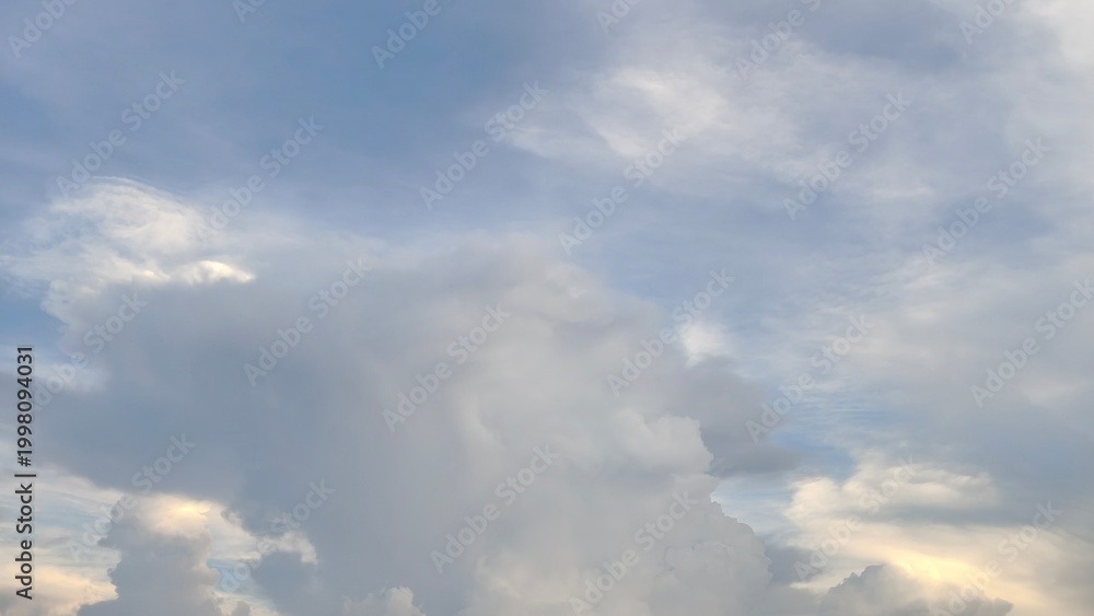 Fototapeta premium blue sky background with white clouds during day . panorama image