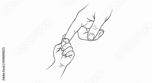 Gentle touch between adult and baby fingers, conveying connection and care