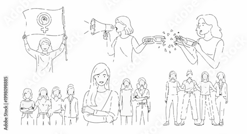 Diverse women united, advocating and breaking barriers