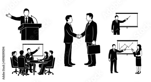 Business Meeting and Presentation Icons