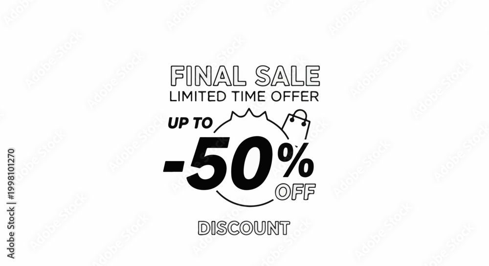 Fototapeta premium Final sale limited time offer up to -50% discount