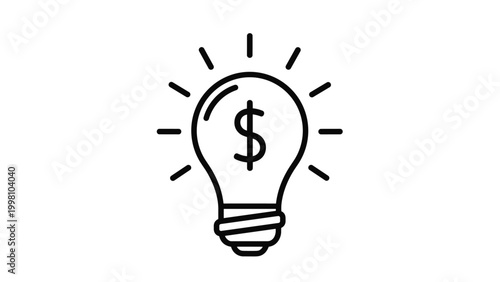 Symbolic lightbulb with a dollar sign inside representing the value of creative ideas and profitable innovation in the modern business landscape.