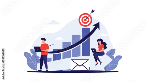 Modern business team monitoring analytics and growth targets on a global scale to ensure consistent company performance and market leadership.