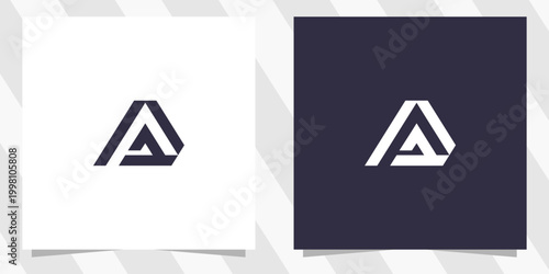 letter pa ap logo design vector