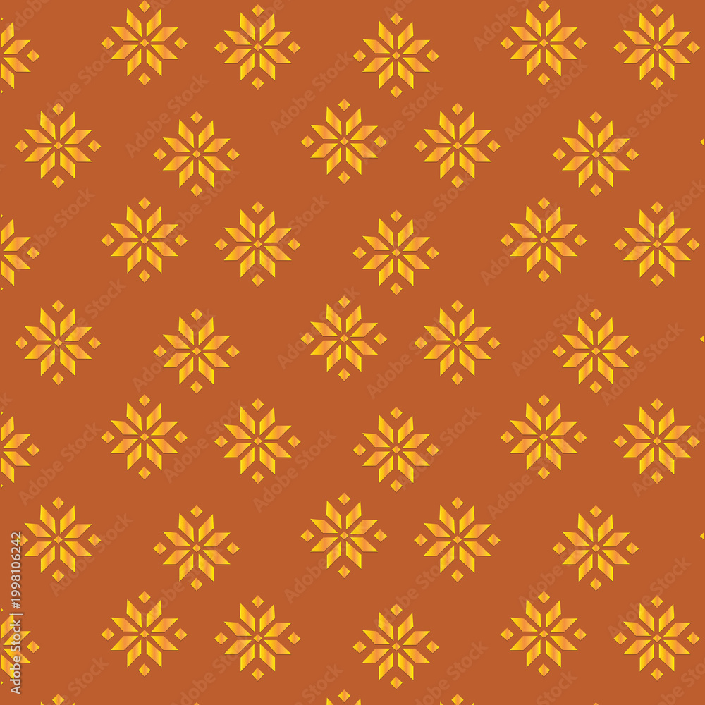 Fototapeta premium Assam Inspired Textile Pattern with Floral Motifs, Seamless Ethnic Wallpaper Background , Elegant Assamese Textile Pattern with Indian Floral Design, Seamless Allover Wallpaper