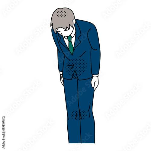 Businessman making a deep bow in apology