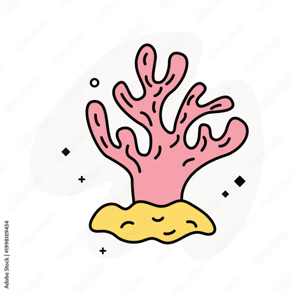 Fototapeta premium Coral Reef Vector Fill outline Icons Eps 10 File