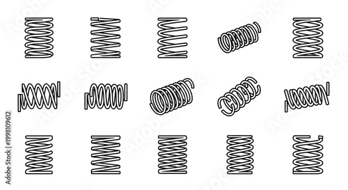 collection of various spring coils in different forms and orientations