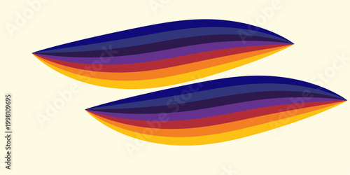 Abstract colorful 70s background vector. Vintage retro wallpaper with rainbow stripes and wavy lines. A 1970 color illustration suitable for posters, banners, decorative items and wall art.