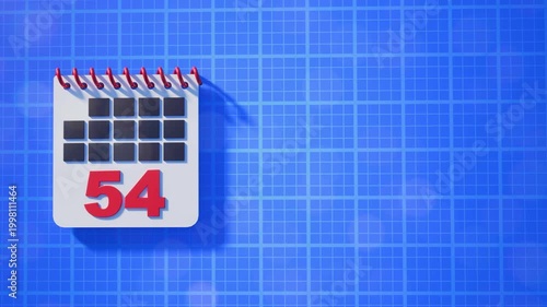 4K Calendar animation background with 365 days and copy space with lines. Ideal if you want to count to some specific number, you can cut the animation or just use as a full year time backdrop.