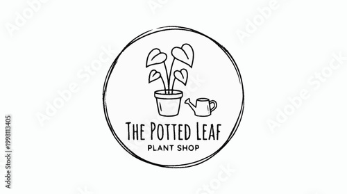 The Potted Leaf Plant Shop Logo.