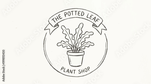 The Potted Leaf Plant Shop Logo.