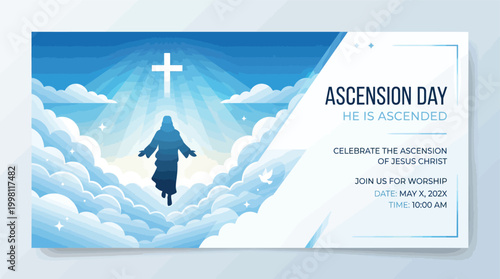 Ascension Day Silhouette of Jesus Christ in Clouds