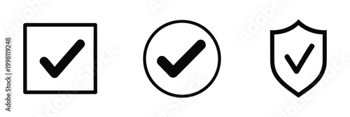 Check mark icon silhouette vector illustration