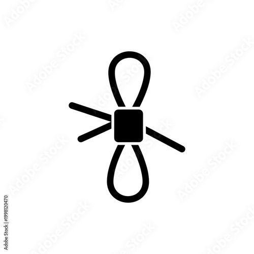 Cuadro en lienzo A stark black figurehead of a complex rope knot visually representing strength a