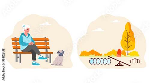 Retired people Walk Dog training Agility Activity