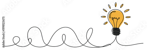 Continuous Line Curve, Abstract Minimal Flow Line Illustration