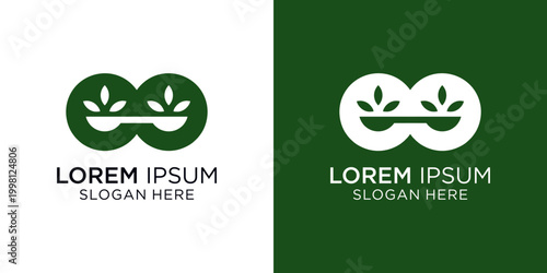 Elegant logo design featuring a stylized plant in an infinity loop, perfect for businesses seeking a modern and eco-friendly brand identity