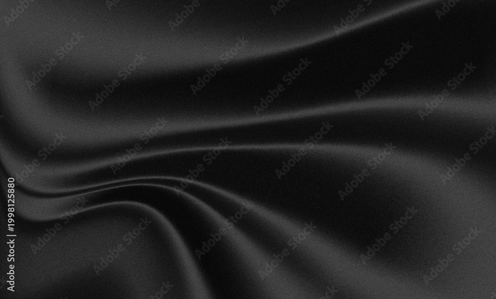 Fototapeta premium Very fine black silk or satin fabric folds with very fine shadow details.