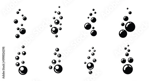 Tableau sur toile Bubbles pattern black circles on white background vector illustration