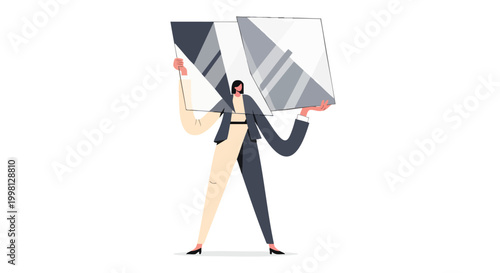 Modern female executive providing strategic clarity and transparent business insights for corporate B2B marketing presentations