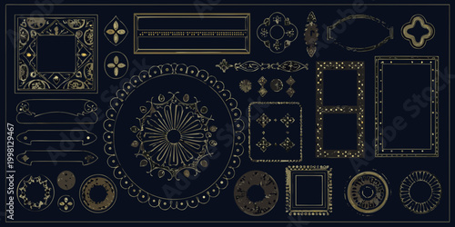 gold frames and decorative elements ornate vintage style