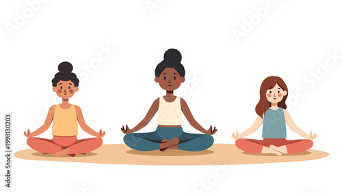 This illustration depicts a person in a meditative pose, radiating calm and serenity. Ideal for wellness, mindfulness, or holistic health content.