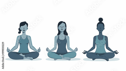 This illustration depicts a woman in a meditative pose, ideal for content related to wellness, mindfulness, and inner peace. It's perfect for blogs, a