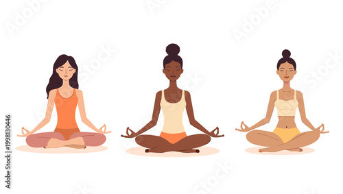 A minimalist illustration of a woman in a meditative yoga pose. Ideal for wellness content, health articles, or representing calm and mindfulness.